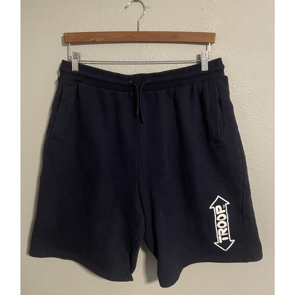 World Of Troop Mens Shorts Size XXL Navy Elastic Waist Casual Lounge Athleisure - Picture 1 of 8